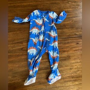 Carter's Blue and Orange Fleece Dinosaur Footie